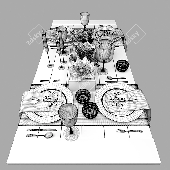 Outdoor Tableware Set 3D model image 4