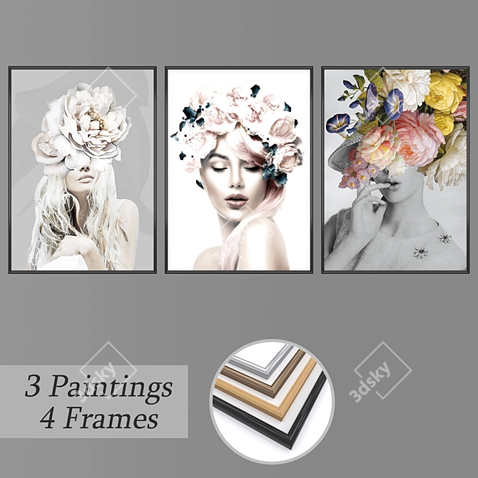 Eclectic Wall Art Set: No. 1828 3D model image 1