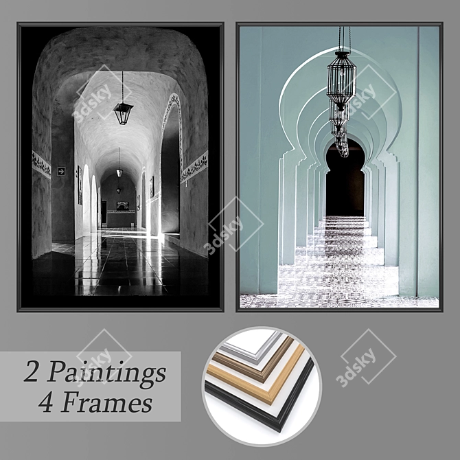 Modern Wall Art Set No.1830 3D model image 1