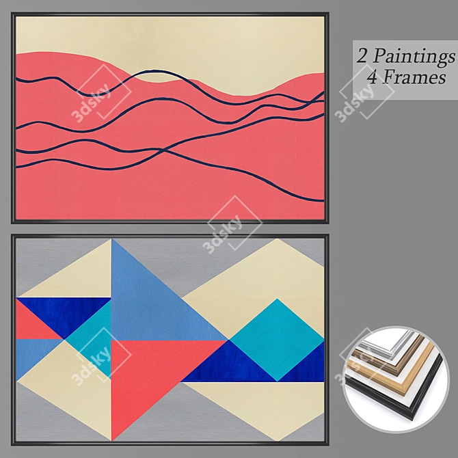 Elegant Wall Art Set 3D model image 1