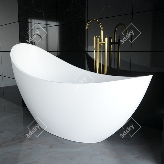 Elegant Freestanding Bathtub 1890x775x950 mm 3D model image 2