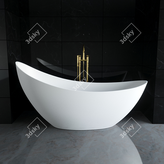 Elegant Freestanding Bathtub 1890x775x950 mm 3D model image 6