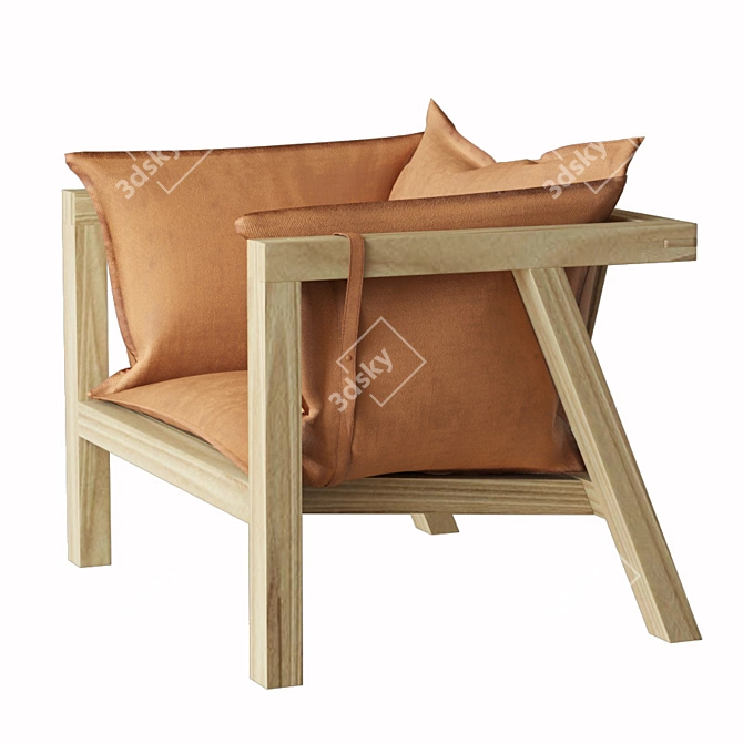 Elegant Outdoor Umomoku Armchair 3D model image 3