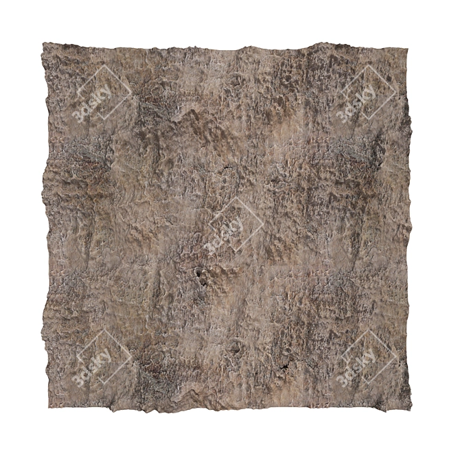 Rock Wall: High-Quality 3D Textured Panel 3D model image 2