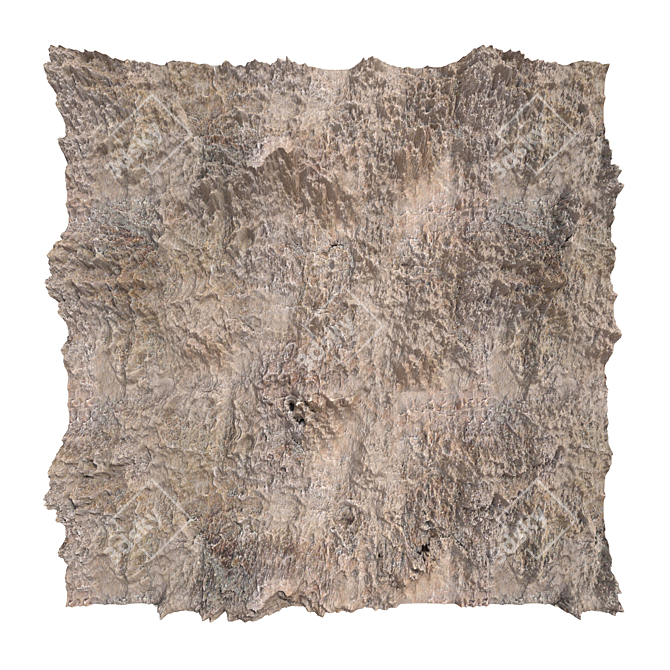 Rock Wall: High-Quality 3D Textured Panel 3D model image 5