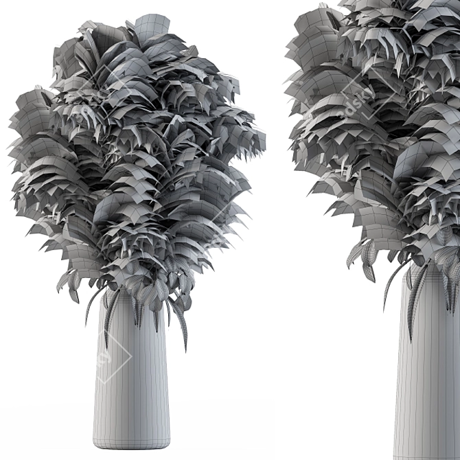 Elegant Branch Vase Bouquet 3D model image 3