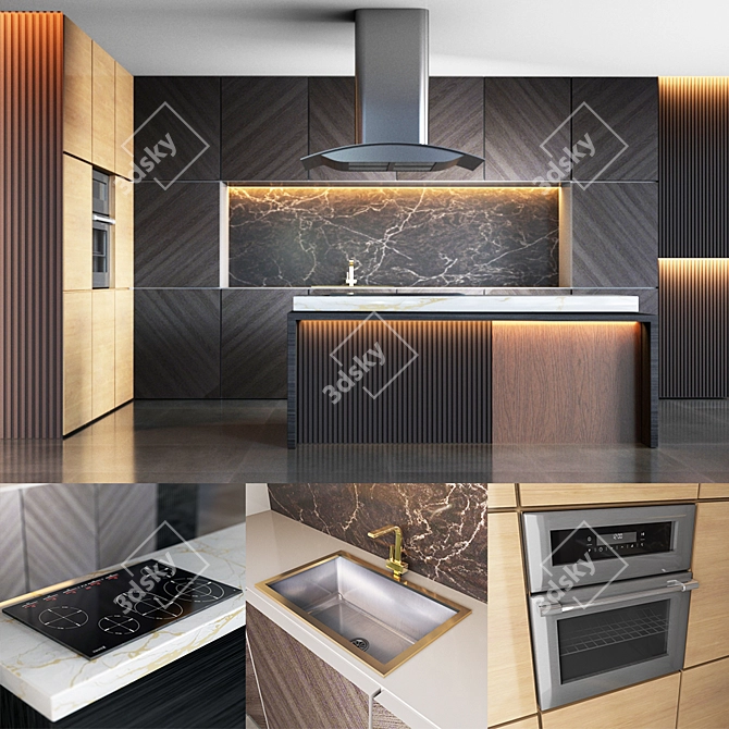 Stunning Contemporary Kitchen Design 3D model image 6