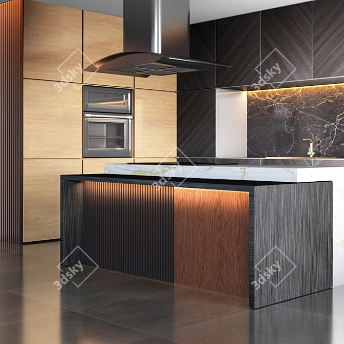 Stunning Contemporary Kitchen Design 3D model image 8