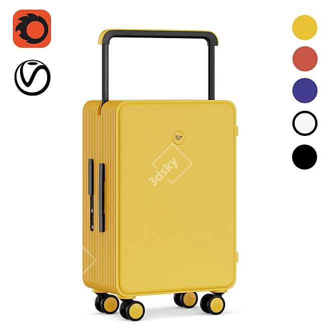 TUPLUS LINE Hardside: Sleek and Spacious Travel Companion 3D model image 1