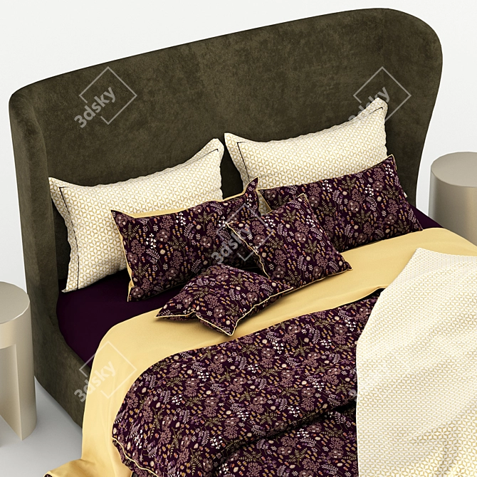 Luxurious Turpault Lauren Meridiani Classic Bed 3D model image 9