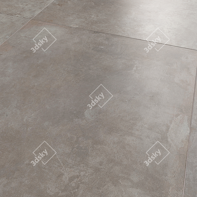 Pacific Dark Gray Matte Floor Tile 3D model image 1