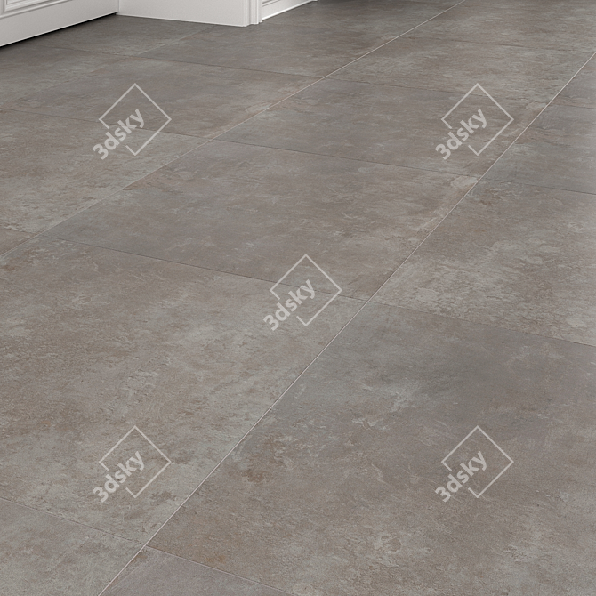 Pacific Dark Gray Matte Floor Tile 3D model image 2