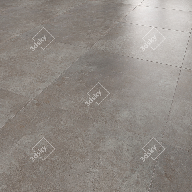 Pacific Dark Gray Matte Floor Tile 3D model image 3