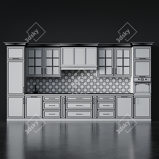 Sleek Electric Oven 3D model image 4