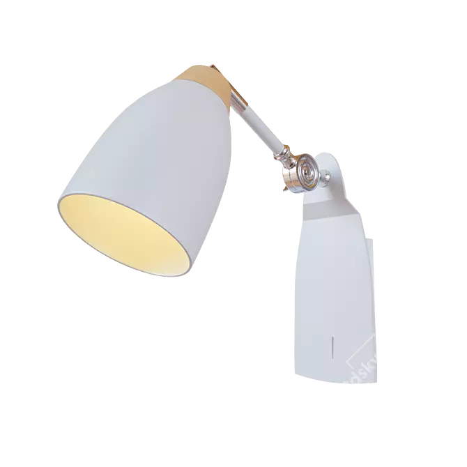 Title: Modern Loft Pendant Light in White Wood 3D model image 1