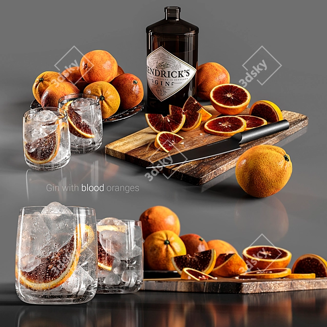 Citrus Twist: Gin Infused with Blood Oranges 3D model image 1