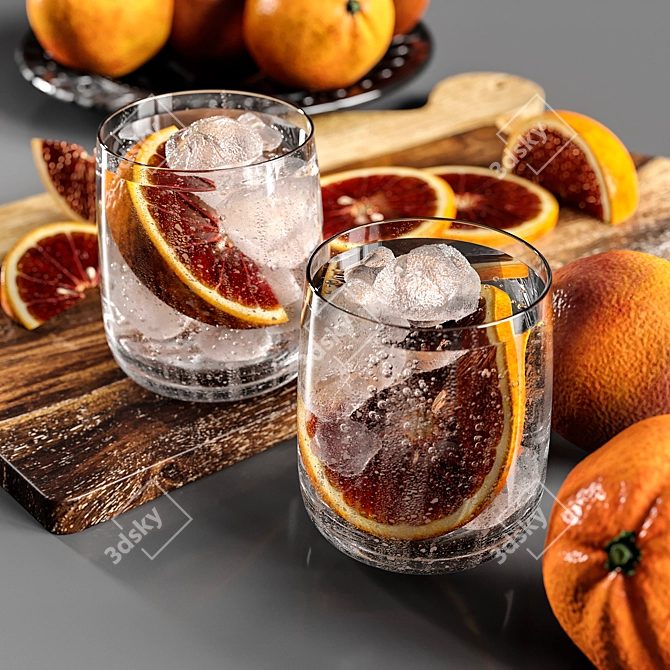 Citrus Twist: Gin Infused with Blood Oranges 3D model image 2