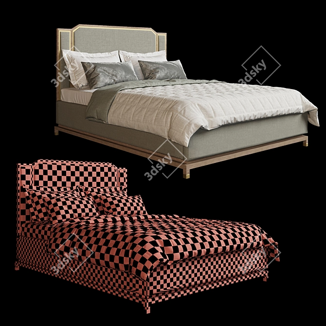 Modern Rooma Indy Bed 3D model image 2