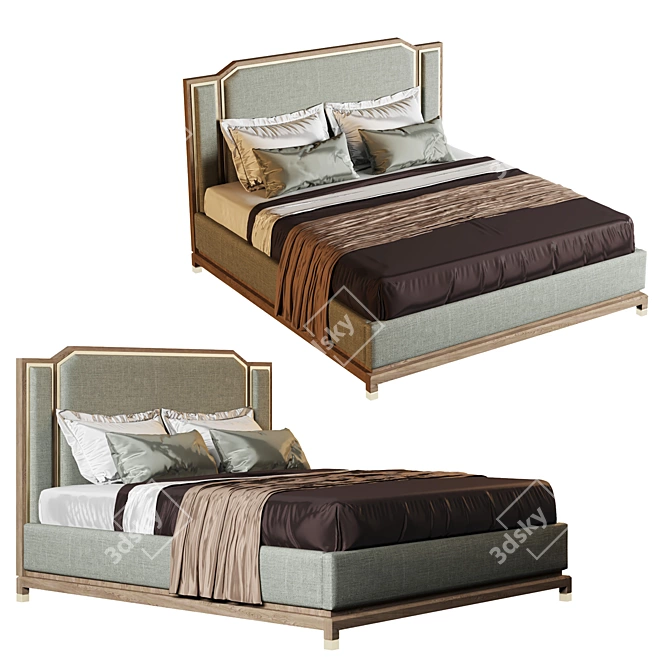 Modern Rooma Indy Bed 3D model image 5
