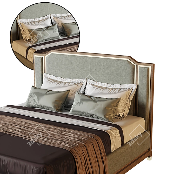 Modern Rooma Indy Bed 3D model image 6