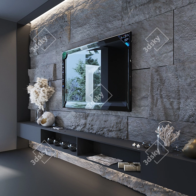 Stone TV Zone: Immersive Entertainment 3D model image 2