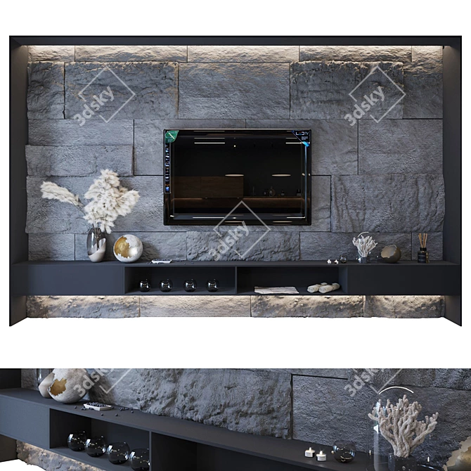 Stone TV Zone: Immersive Entertainment 3D model image 6