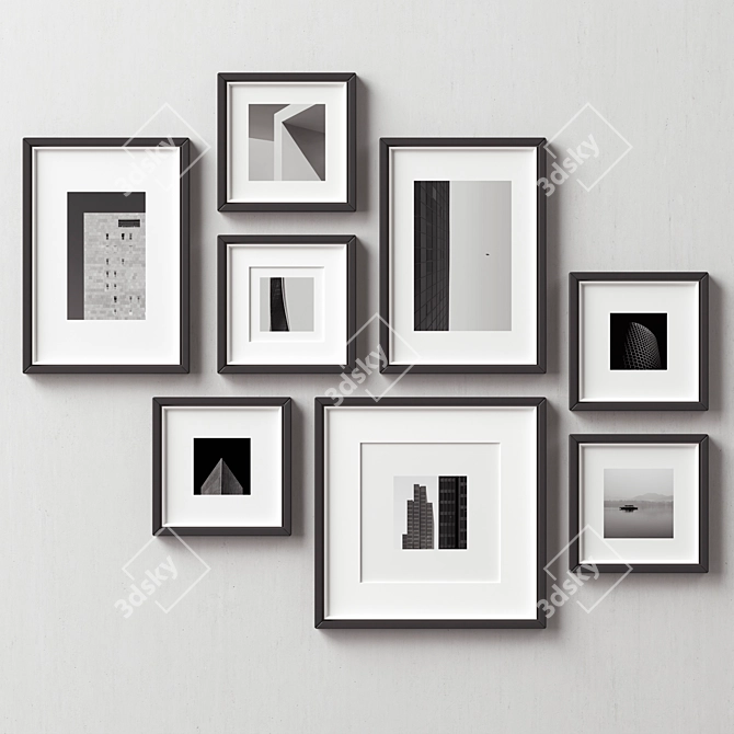 Collage Frames Set - 8 Frames 3D model image 3