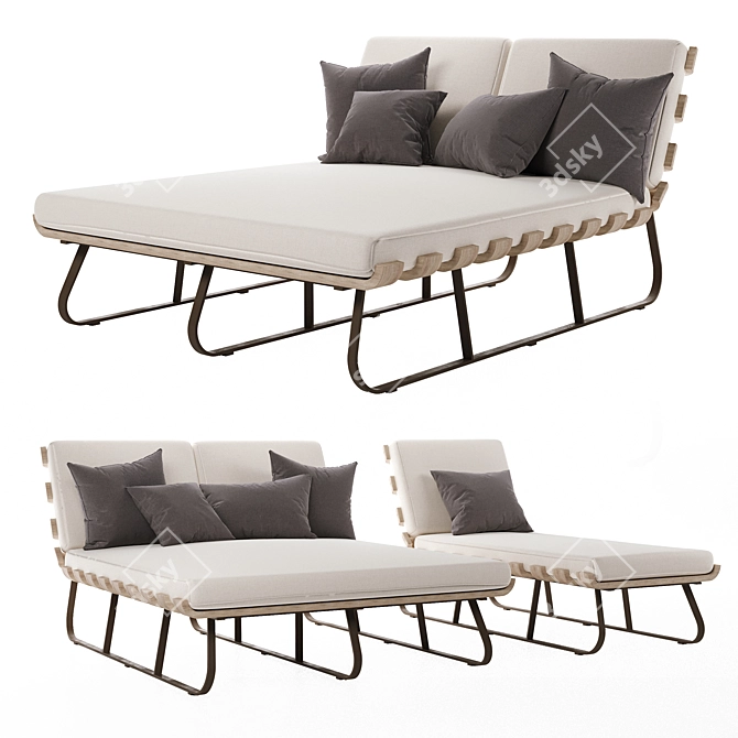 Dimitri Outdoor Chaise Set: Ultimate Relaxation in Style 3D model image 1