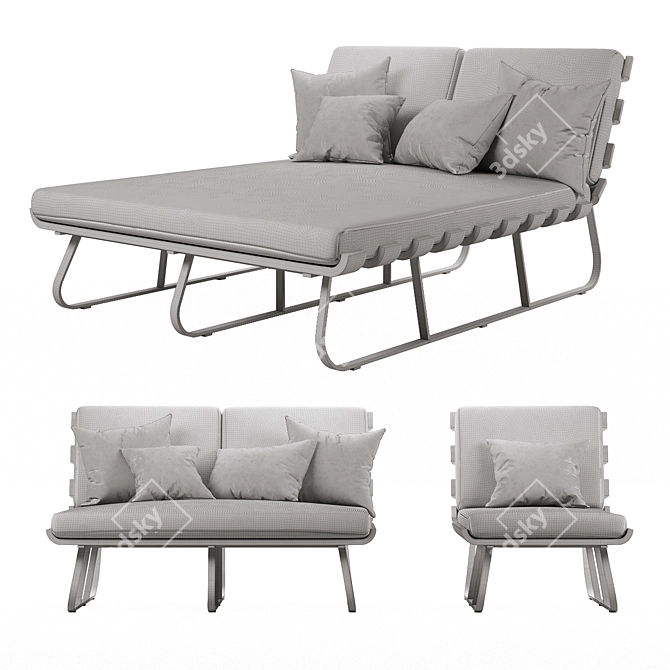 Dimitri Outdoor Chaise Set: Ultimate Relaxation in Style 3D model image 5