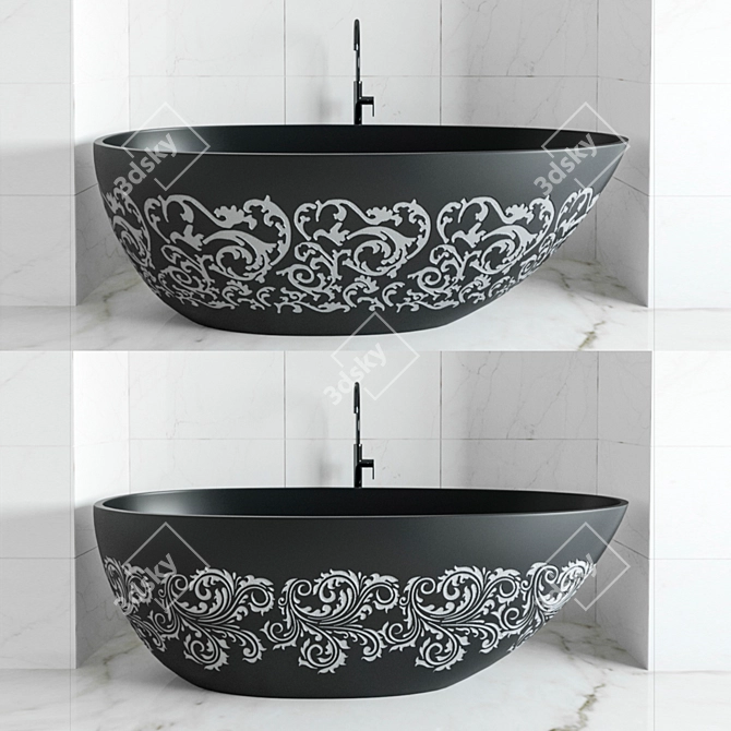 Elegant Patterned Bath KKR-B068-A 3D model image 1