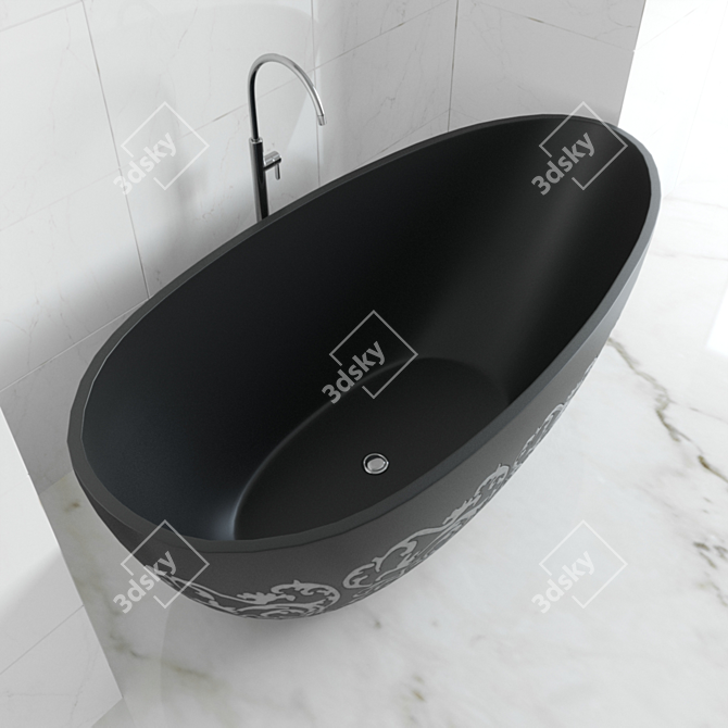 Elegant Patterned Bath KKR-B068-A 3D model image 2