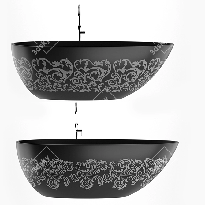 Elegant Patterned Bath KKR-B068-A 3D model image 5