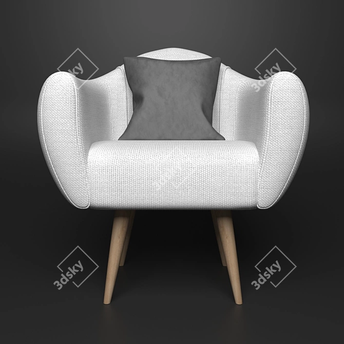 Cozy Velvet Armchair 3D model image 2