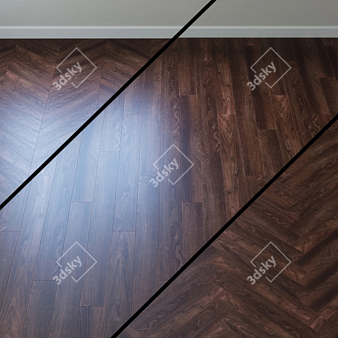 French Oak Chevron Laminate 3D model image 1