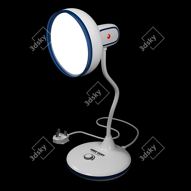 Sleek White Plastic Table Light 3D model image 1