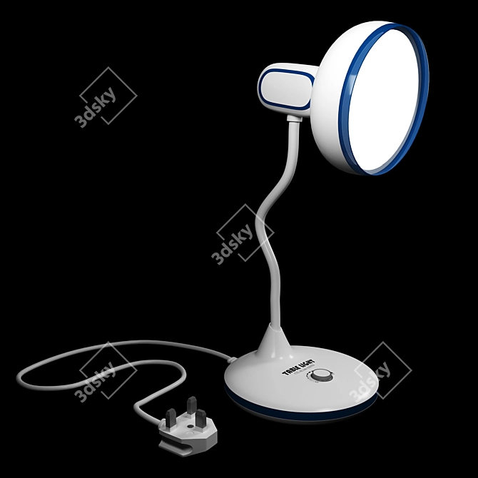 Sleek White Plastic Table Light 3D model image 2