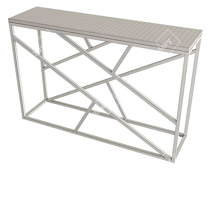 Elegant Fossil Wood Console 3D model image 2