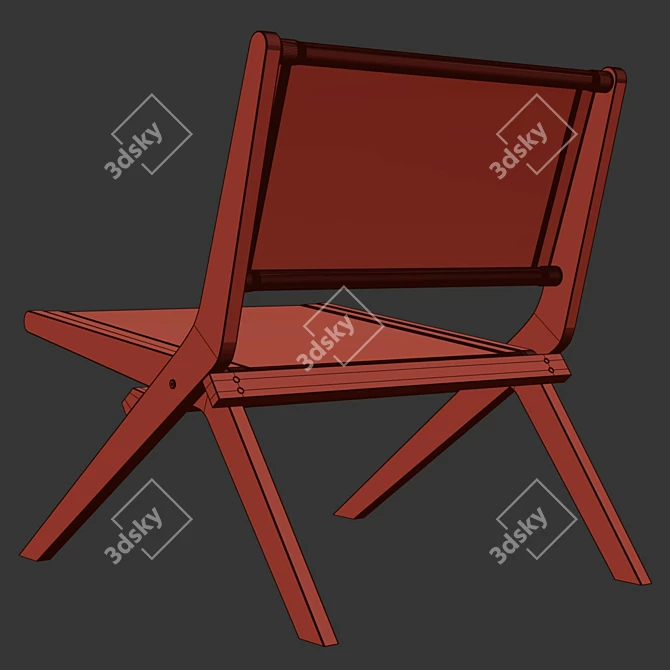 Zara Home Leather Folding Chair 3D model image 3