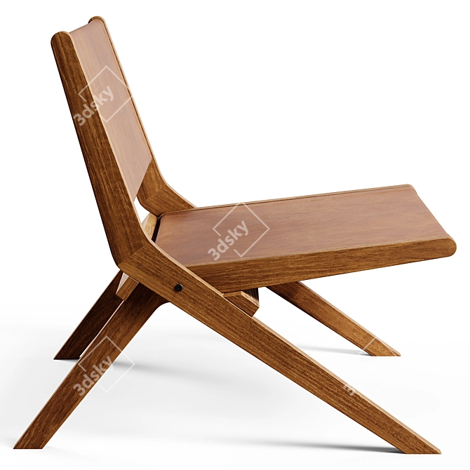 Zara Home Leather Folding Chair 3D model image 5