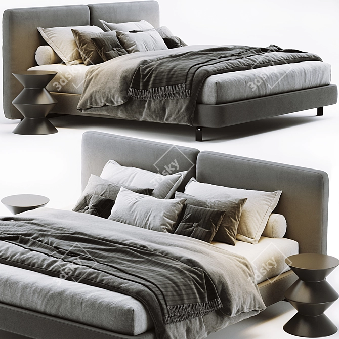 Modern Minotti Tatlin Cover Bed 3D model image 1
