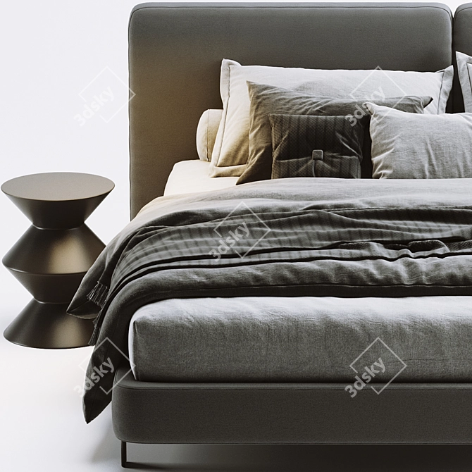 Modern Minotti Tatlin Cover Bed 3D model image 3