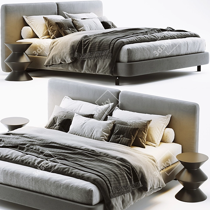 Modern Minotti Tatlin Cover Bed 3D model image 4