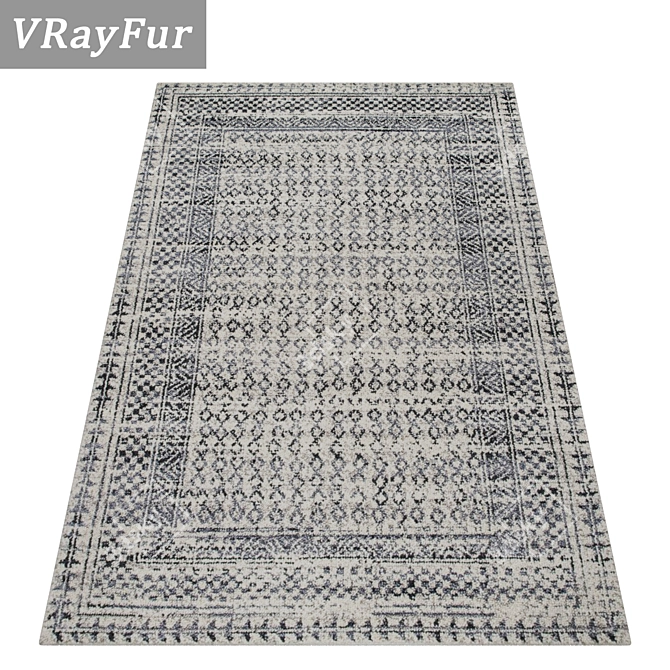 Luxury 3-Piece Carpet Set 3D model image 2