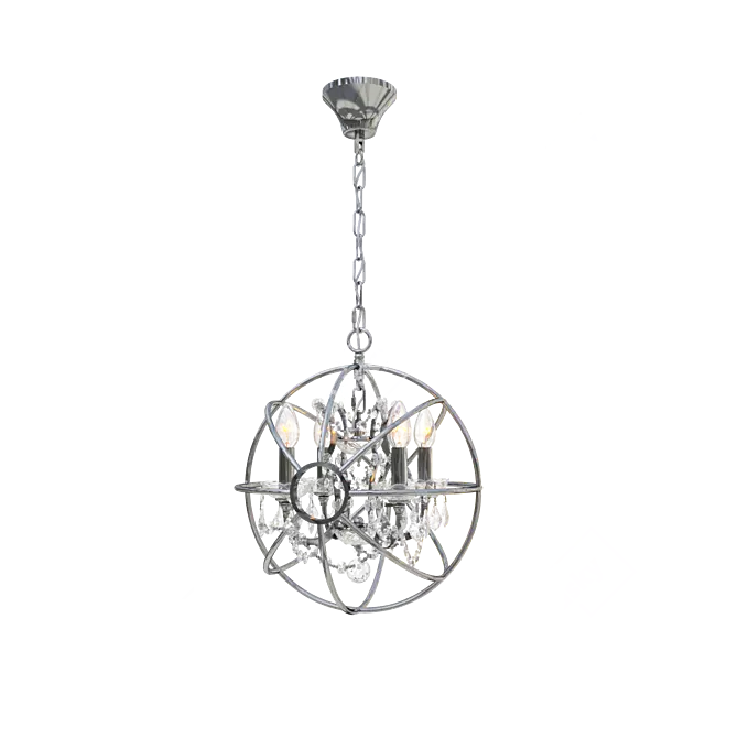 LOFT IT Chrome Crystal Chandelier 3D model image 1