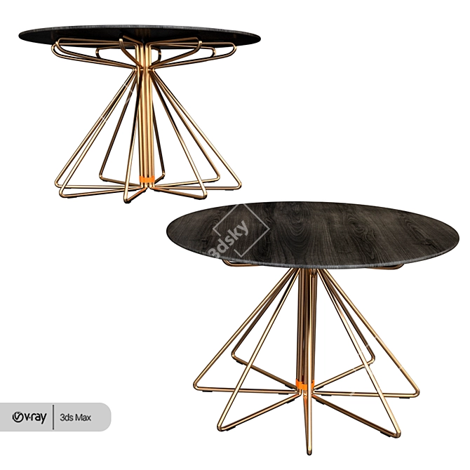 Geometric Millimeter Table with V-Ray Render 3D model image 2