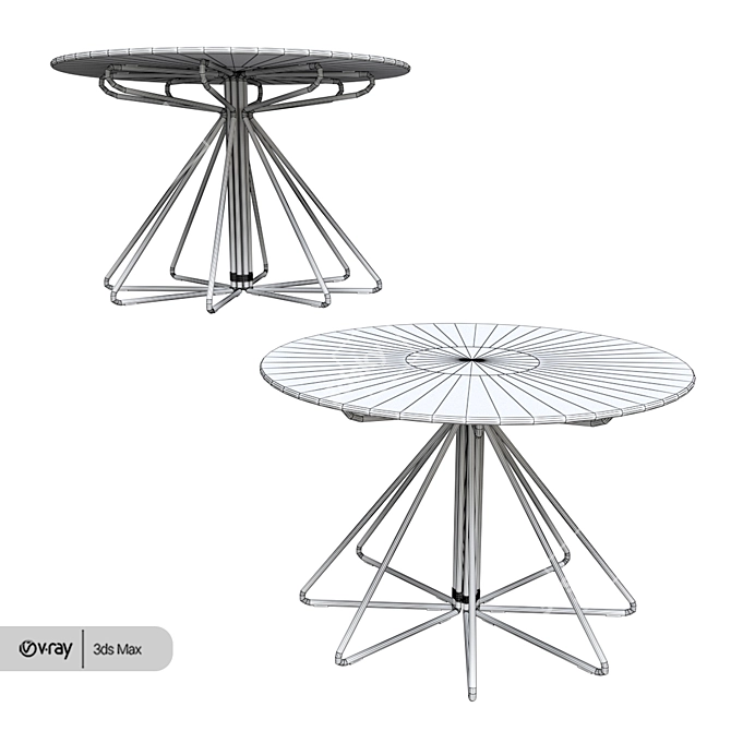 Geometric Millimeter Table with V-Ray Render 3D model image 3