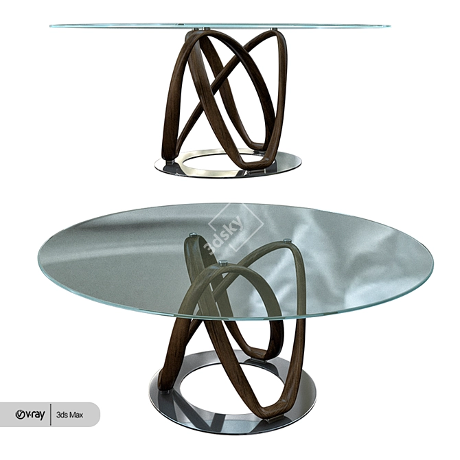 Sleek Porada Infinity Table 3D model image 1