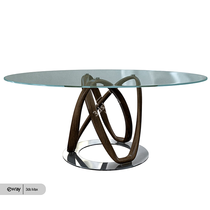 Sleek Porada Infinity Table 3D model image 2