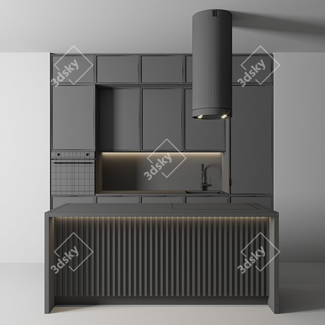 Modern Kitchen Design 3D model image 3