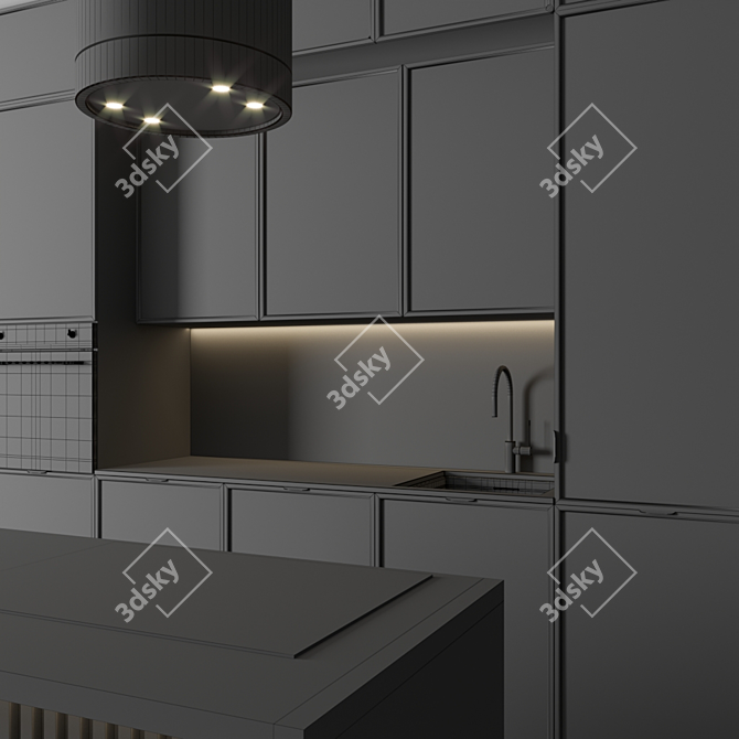 Modern Kitchen Design 3D model image 4